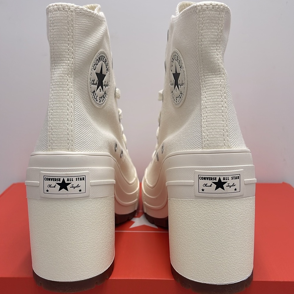 Converse WMNS CHUCK 70 DE LUXE HEEL HI EGRET/EGRET/BLACK A05348C Platform Snkrs - Picture 13 of 16